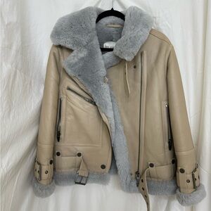 The Arrivals | NWOT | Moya Shearling Leather Coat/Jacket in XXS
